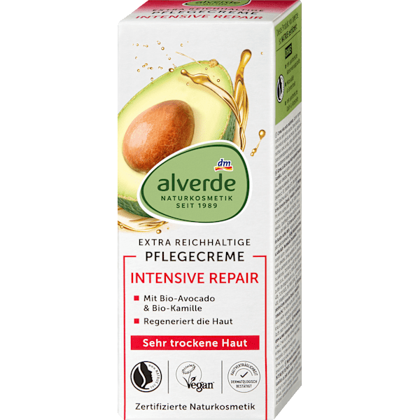 Gesichtscreme Intensiv Repair Avocado alverde NATURKOSMETIK