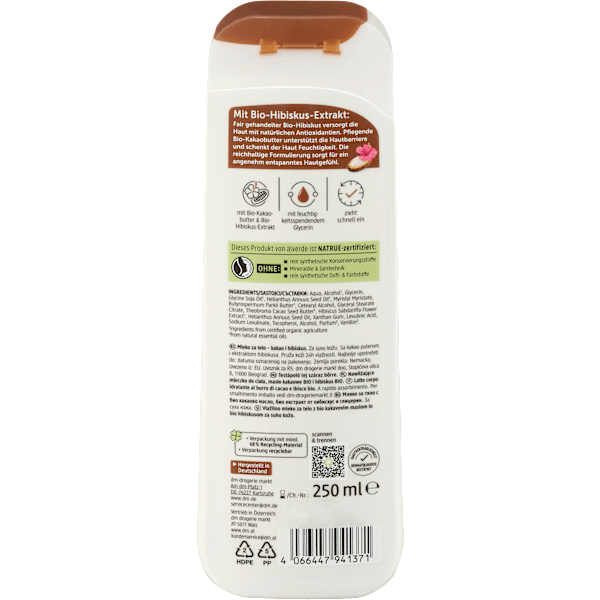 Körpermilch Kakao Hibiskus alverde NATURKOSMETIK