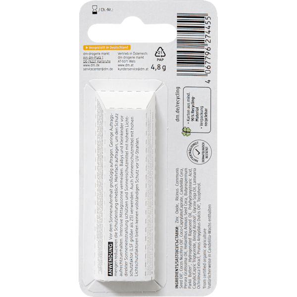 Lippenpflegestift sensitiv LSF 30 alverde NATURKOSMETIK