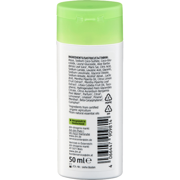 Pflegedusche Minze Bergamotte, Reisegröße alverde NATURKOSMETIK