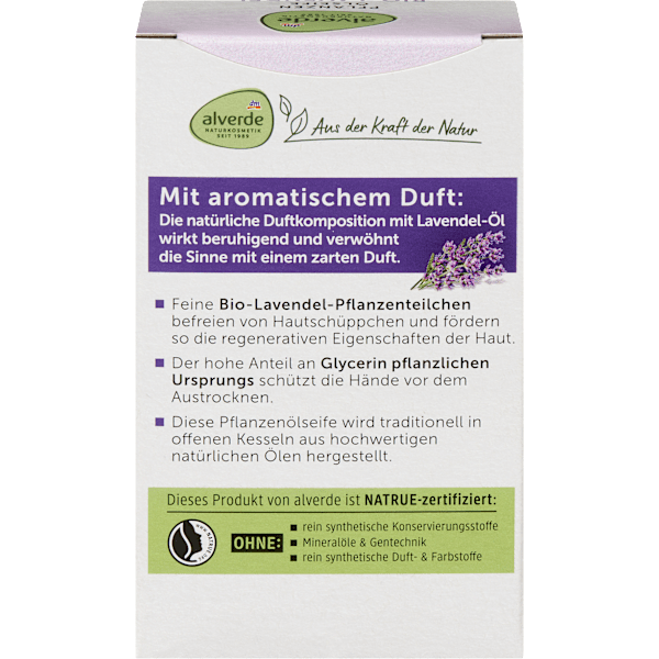 Seifenstück Pflanzenölseife mit Lavendel alverde NATURKOSMETIK