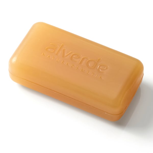 Seifenstück Pflanzenölseife mit Pfirsich alverde NATURKOSMETIK