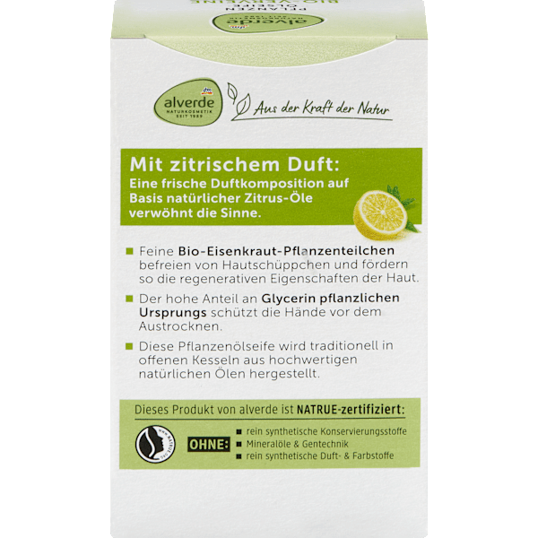 Seifenstück Pflanzenölseife mit Verveine alverde NATURKOSMETIK