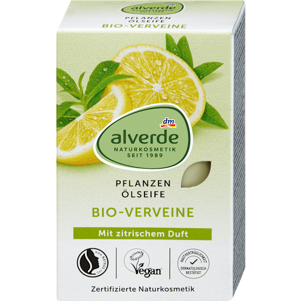 Seifenstück Pflanzenölseife mit Verveine alverde NATURKOSMETIK