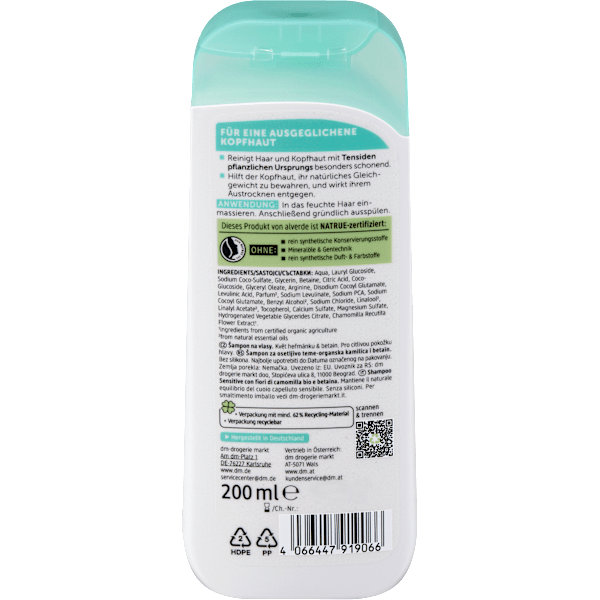 Shampoo Sensitiv Kamille alverde NATURKOSMETIK