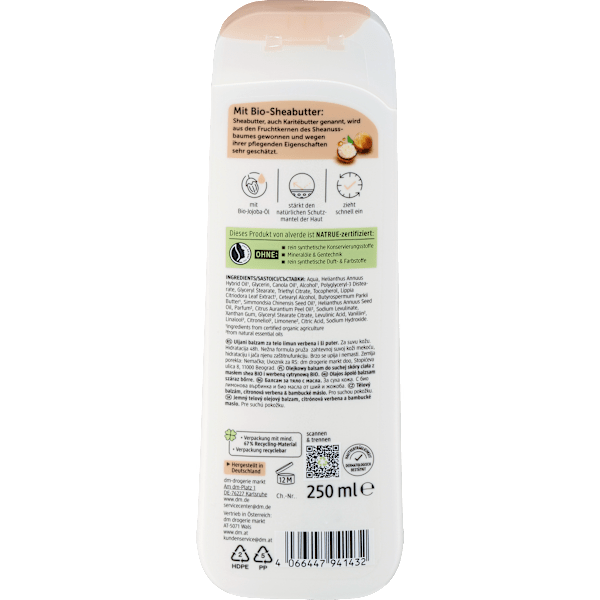 Soft-Öl-Balsam Zitronenverbene,  Sheabutter alverde NATURKOSMETIK