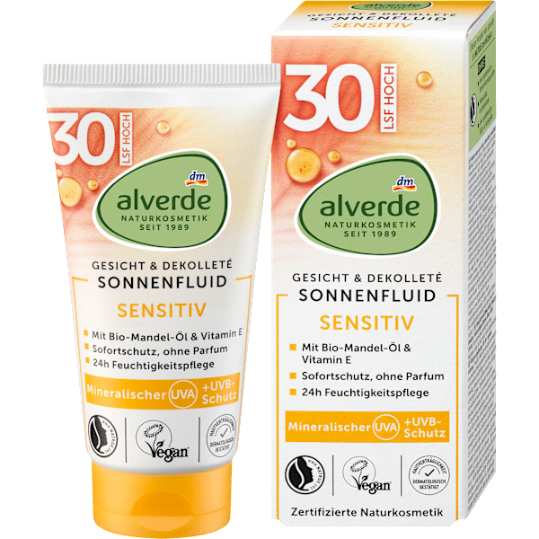 Sonnenfluid Gesicht sensitiv, LSF 30 alverde NATURKOSMETIK