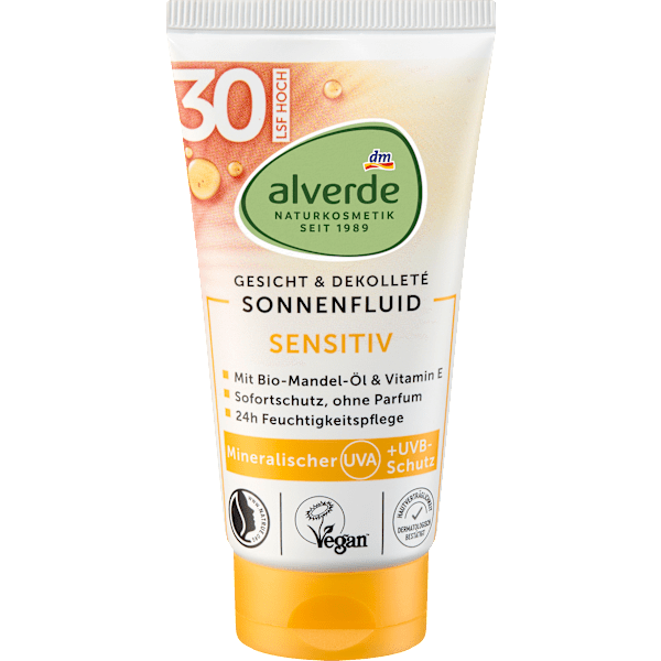 Sonnenfluid Gesicht sensitiv, LSF 30 alverde NATURKOSMETIK