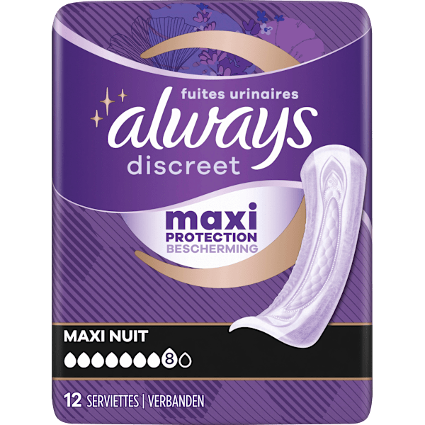 discreet Einlagen Inkontinenz Maxi Nacht Vorteilspack (4x12 St) always