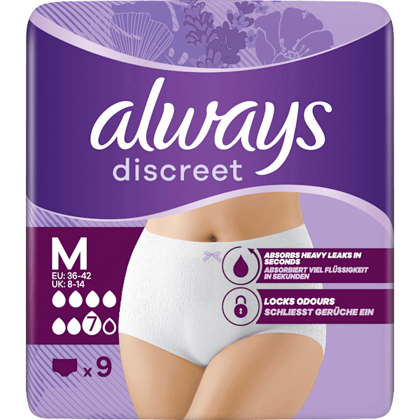 discreet Pants Inkontinenz Plus Gr. M, Vorteilspack (4x9 St) always