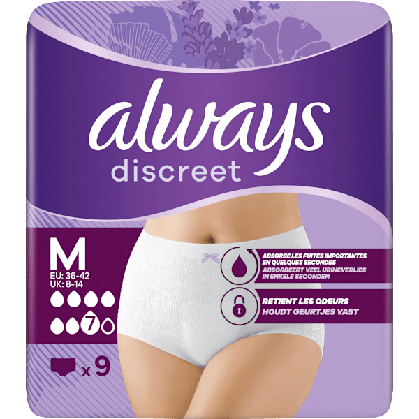 discreet Pants Inkontinenz Plus Gr. M, Vorteilspack (4x9 St) always