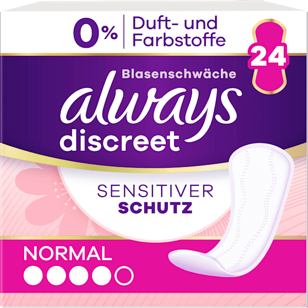 discreet Slipeinlagen Inkontinenz Sensitive Normal always
