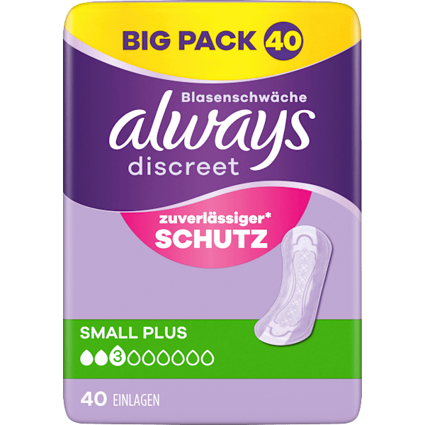 Einlagen Inkontinenz Small Plus, Big Pack always