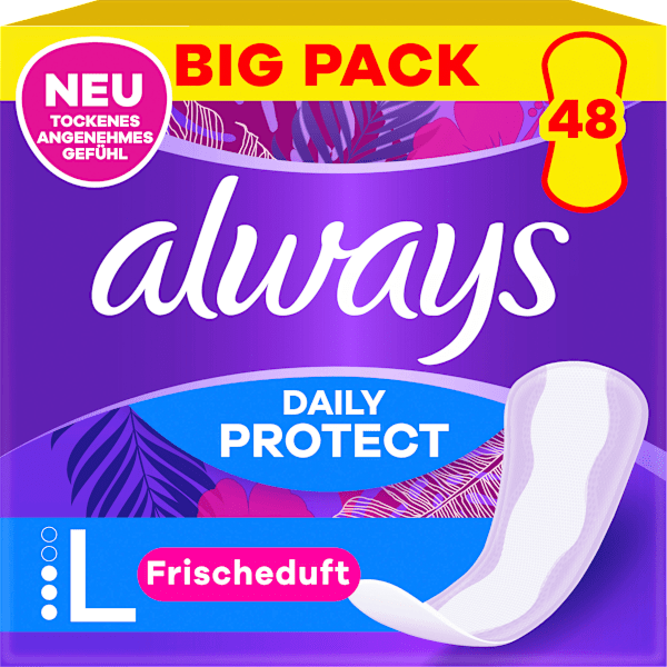 Slipeinlagen Daily Protect Long mit Frischeduft, Big Pack always
