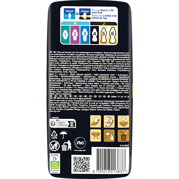 Ultimate-Binden Night Max Protection 6 mit Flügeln always