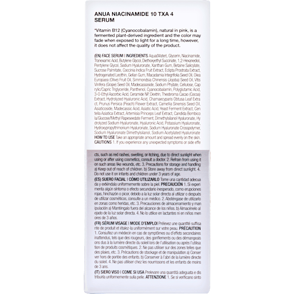 Serum Niacinamide 10% + TXA 4% Anua