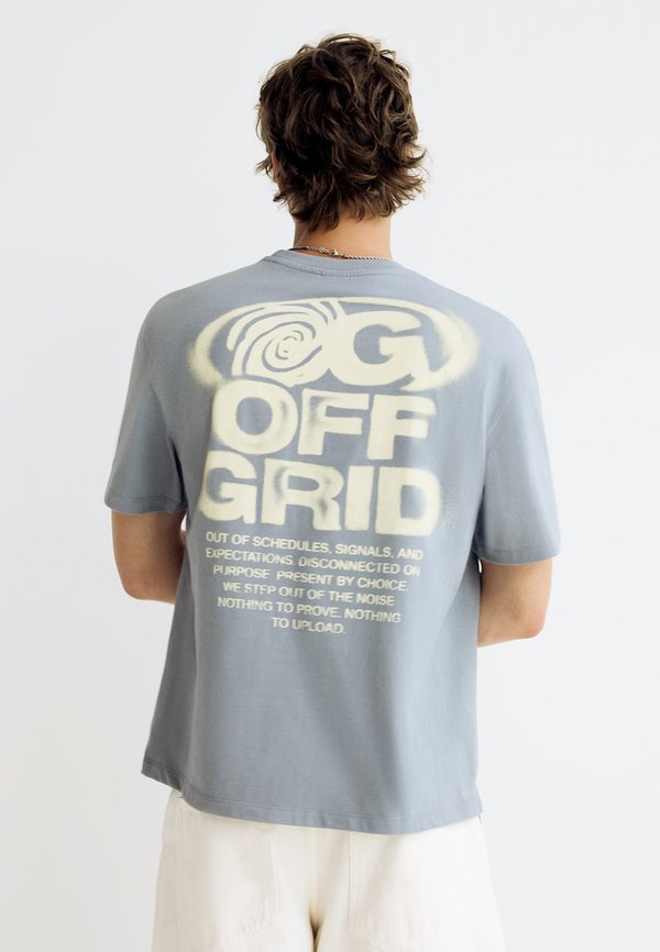 Bershka RELAX GRAFFITY PRINT - TSHIRT - Print T-shirt - grey