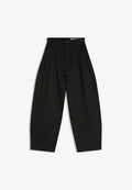 Bershka LINEN SUPER BAGGY - Trousers - black
