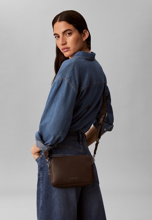 Calvin Klein WEBBING CAMERA BAG - Cross body bag - dark brown