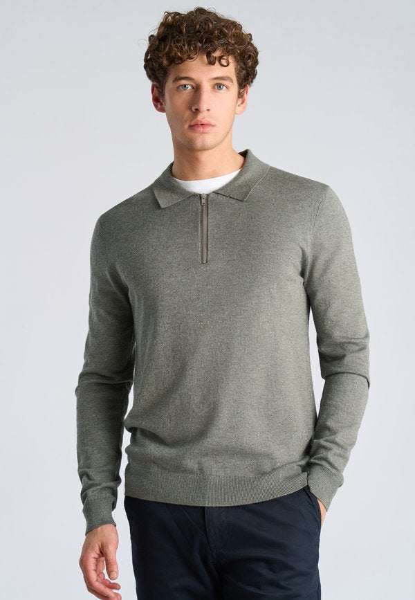 Lindbergh ECOVERO L/S ZIP POLO