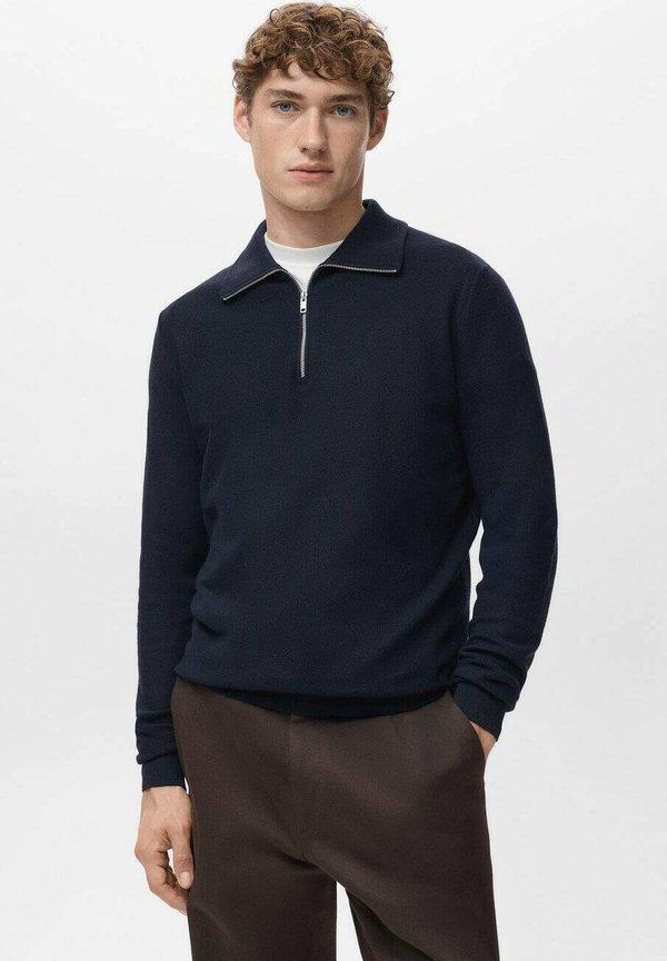 Mango Long sleeved top - bleu marine