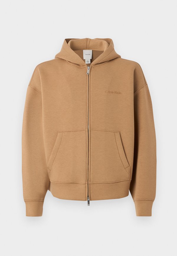 Calvin Klein SPACER FULL ZIP HOODIE - Zip-up sweatshirt - tigers eye