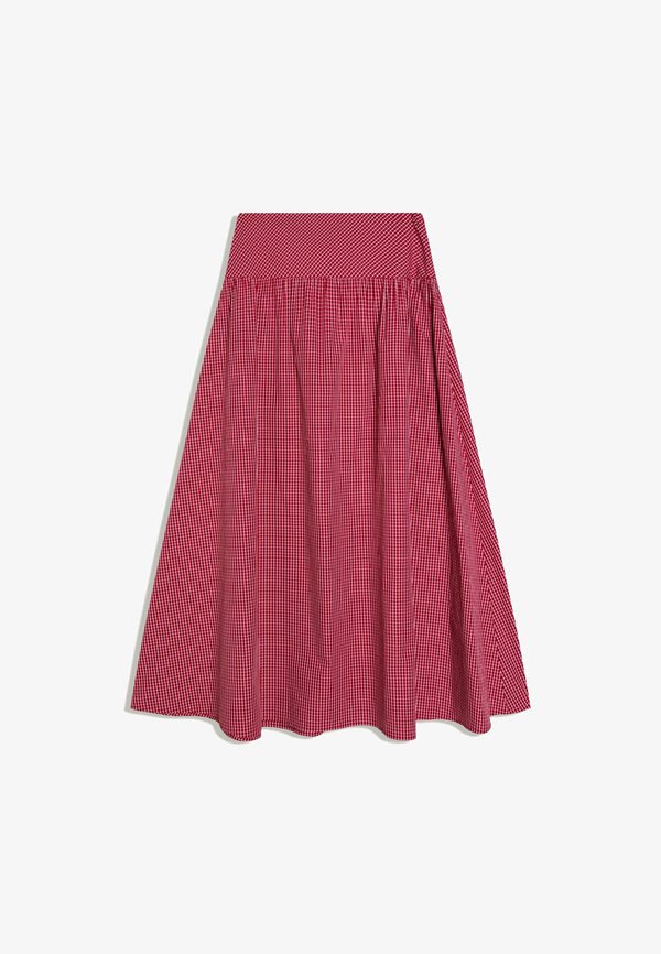 Bershka CHECKED MIDI SKIRT - A-line skirt - red