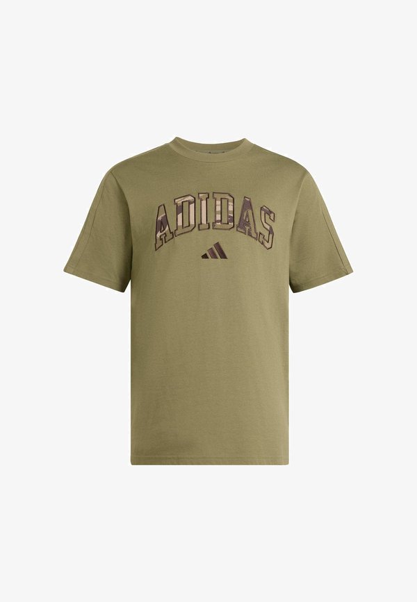 adidas Sportswear ADIDAS SPORTSWEAR SEASONAL ESSENTIALS CAMO T-SHIRT - Print T-shirt - olive strata multicolor
