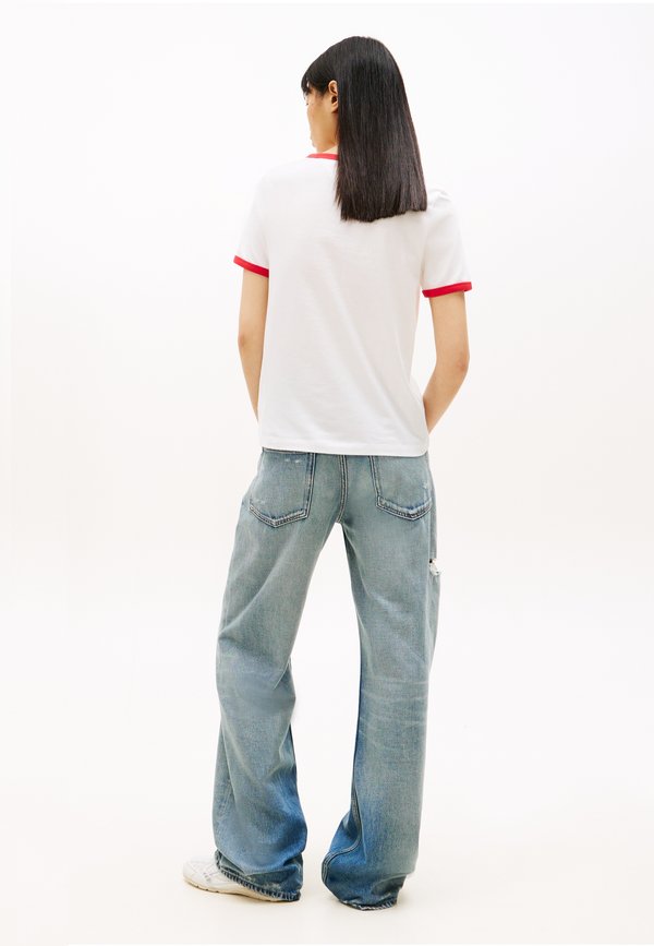 Tommy Jeans WAVY FLAG CONTRAST RINGER T-SHIRT