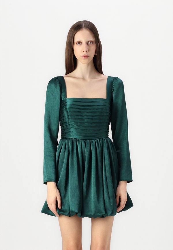 Abercrombie & Fitch The A&F Emerson Bubble Hem Satin Mini Dress