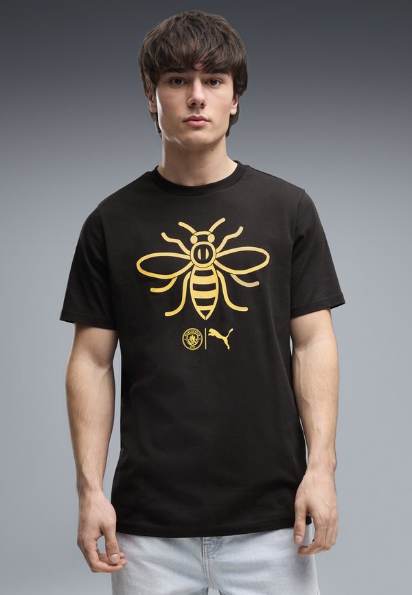 Puma MANCHESTER CITY FTBLCULTURE T-SHIRT - Club wear - black-flaxen