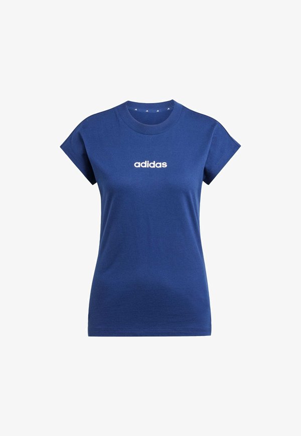 adidas Sportswear ESSENTIALS LINEAR - Basic T-shirt - dark blue   white
