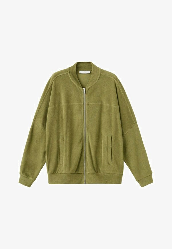 Mango Zip-up sweatshirt - khaki
