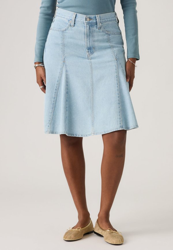 Levi's® GODET KNEE LENGTH - Denim skirt - of course stone