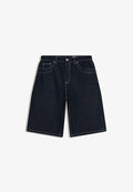 Bershka CONTRASTSTITCH SKATER - BERMUDA - Denim shorts - royal blue