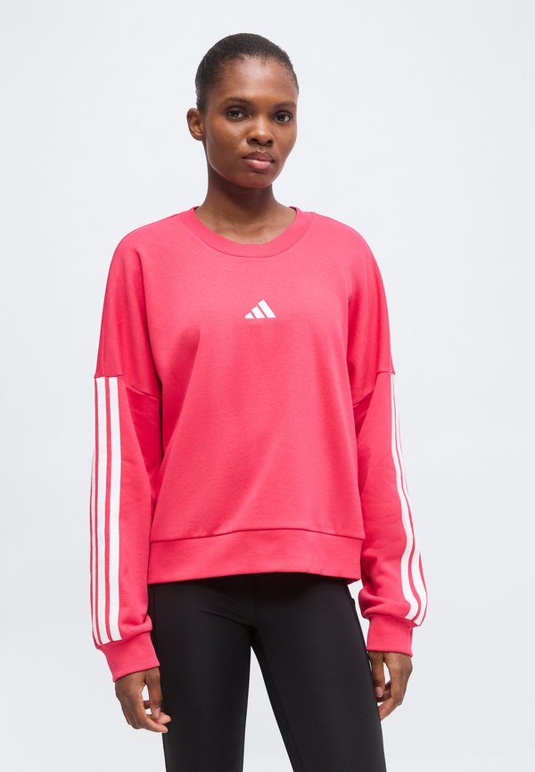 adidas Sportswear ESSENTIALS 3 STRIPES - Sweatshirt - power pink/white