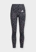 adidas Performance OPTIMÉ ESSENTIALS 3 STRIPES LEOPARD 7/8 - Leggings - earth strata/brown/black