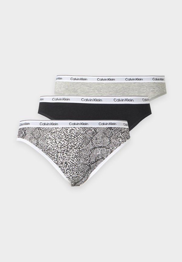 Calvin Klein Underwear ICON LOGO 3 PACK - Briefs - black/ grey heather/ marble snake
