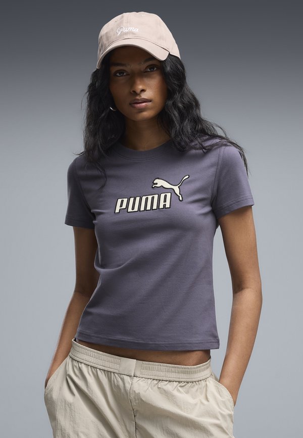 Puma ESSENTIALS ELEVATED NO. 1 LOGO SLIM T-SHIRT - Print T-shirt - inky depths