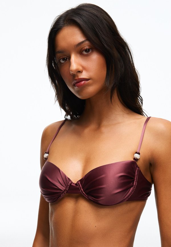 Bershka BIKINI TOP - Bikini top - bordeaux