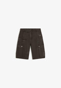 Bershka SKATER CARGO PRINT BERMUDA - SHORTS - Denim shorts - grey