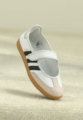 adidas Originals SAMBA JANE BALLERINA - Ankle strap ballet pumps - footwear white/alumina/core black