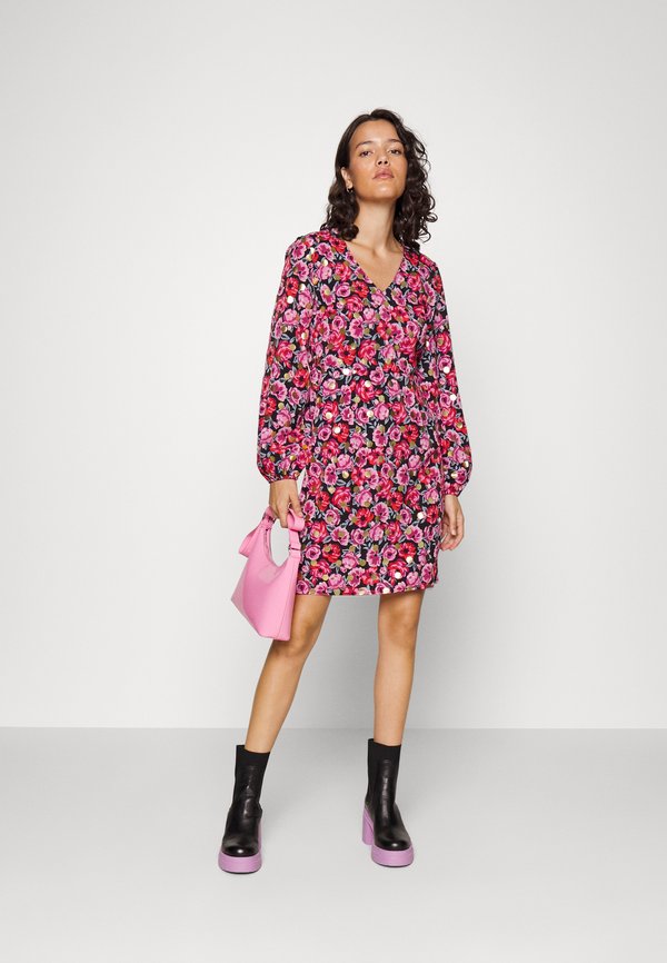 VILA VIDONATELLA FOIL V NECK DRESS