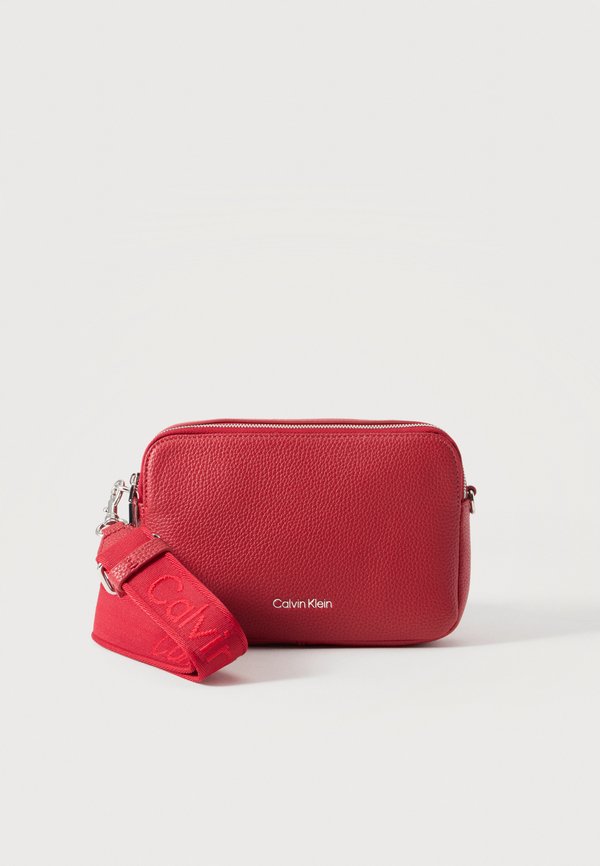 Calvin Klein WEBBING CAMERA BAG - Cross body bag - dark red