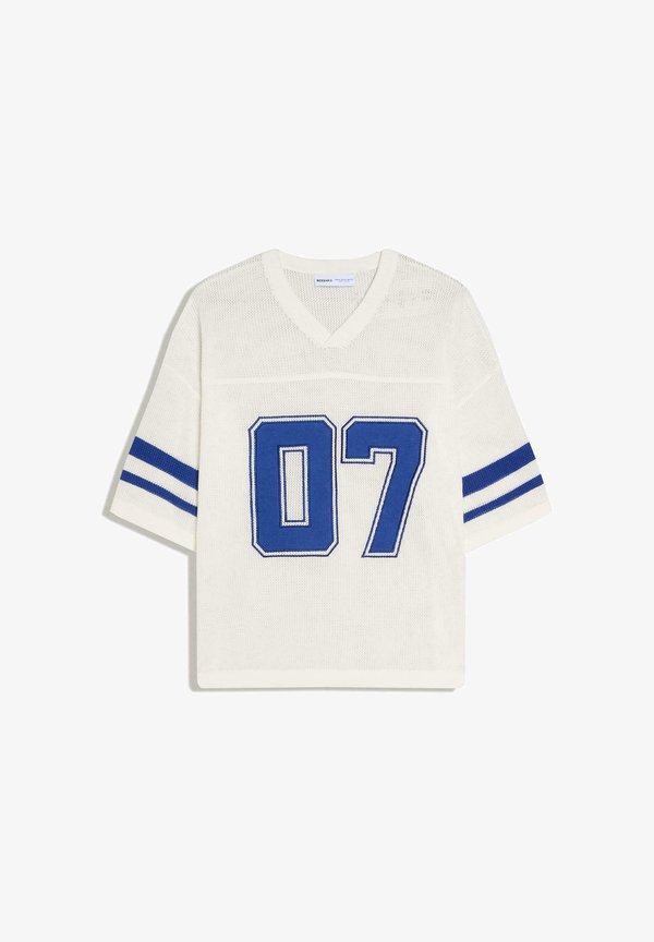 Bershka SHORT SLEEVE SPORTS - Print T-shirt - white