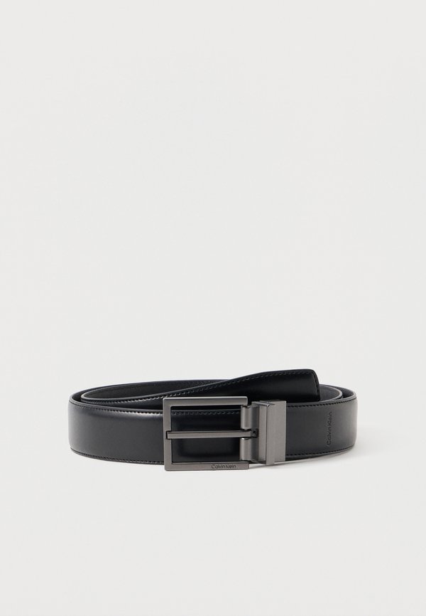 Calvin Klein SQUARE BUCKLE SMOOTH - Belt - black