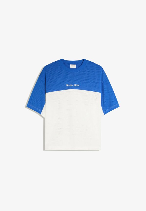 Bershka ADRIAN MILLS 240 MESH - T-SHIRT - Print T-shirt - dark blue