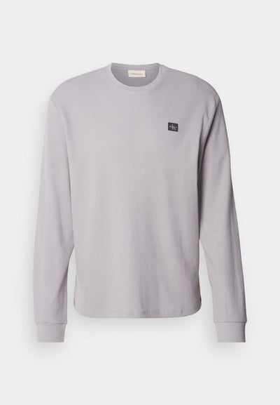 Calvin Klein Jeans WAFFLE LABEL TEE - Long sleeved top - formal gray
