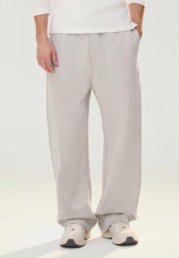Bershka WIDE-LEG - Tracksuit bottoms - dark grey
