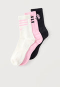 adidas Originals JUVENTUS SOCKS UNISEX 3 PACK - Football socks - black/true pink/off white